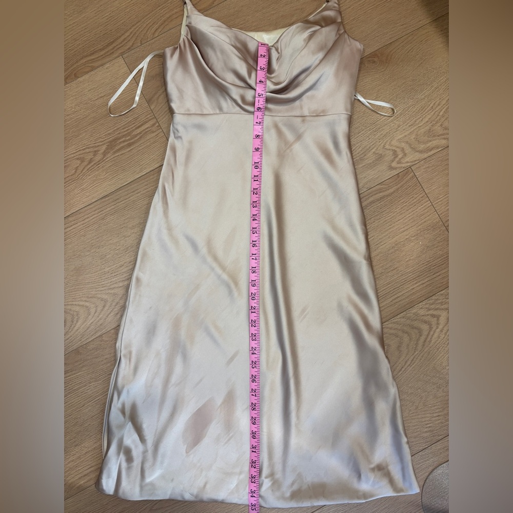 Revelry Champagne Satin Midi Dress Women’s Size 6 Bridesmaid / Wedding Guest - Picture 7 of 8